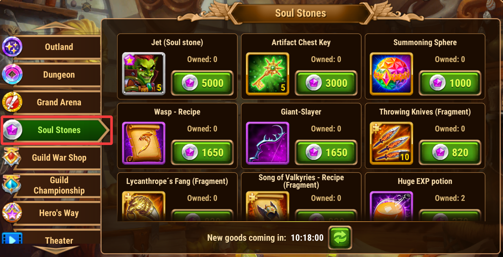 Soul Stones Shop Hero Wars Alliance